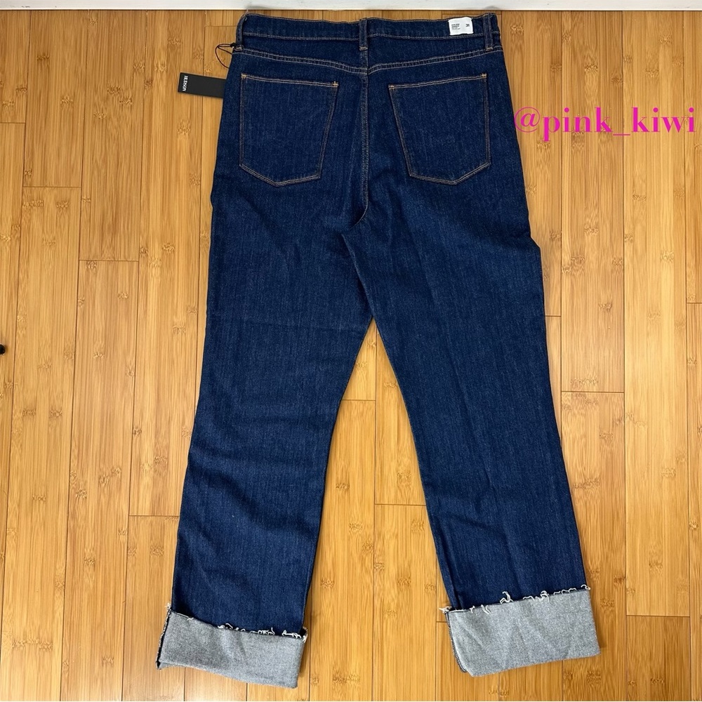 Hudson Jeans Zoeey High Rise Deep Cuff Straight Crop Jeans - Picture 5 of 9